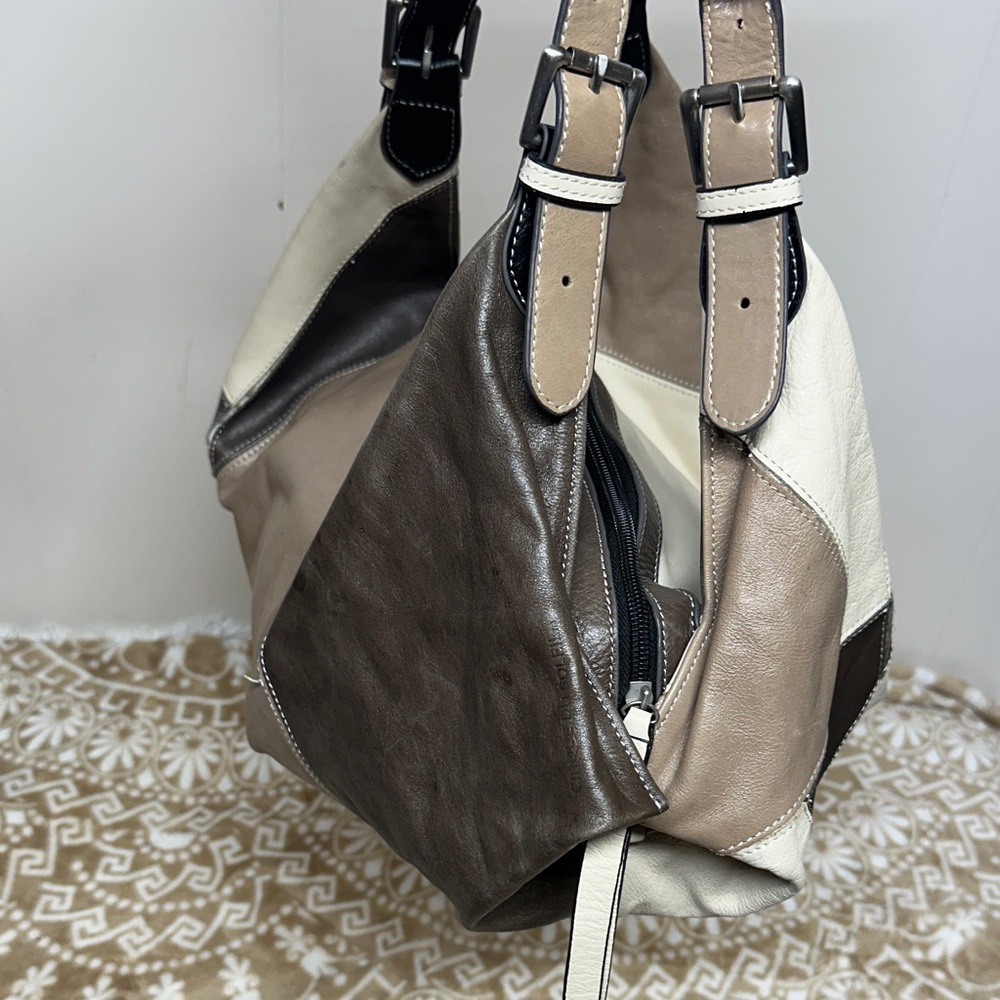Chic Patchwork Leather Hobo Bag - image 5
